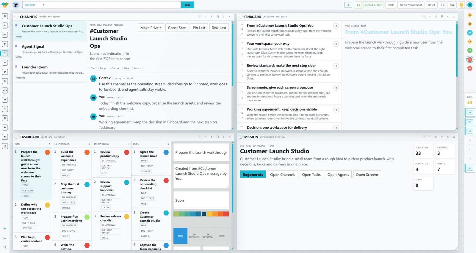 Actual ZOS workspace in the light theme with default highlights and both menus closed.