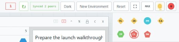 Actual ZOS controls for the working screen, theme, New Environment and workspace view.